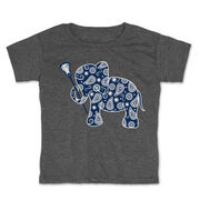 Girls Lacrosse Toddler Short Sleeve Shirt - Lax Elephant