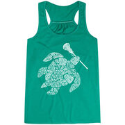 Girls Lacrosse Flowy Racerback Tank Top - Lax Turtle