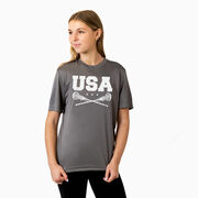 Girls Lacrosse Short Sleeve Performance Tee - USA Girls Lacrosse