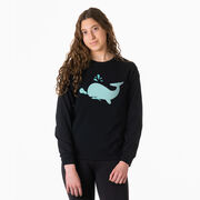 Girls Lacrosse Tshirt Long Sleeve - Chevron Lax Whale