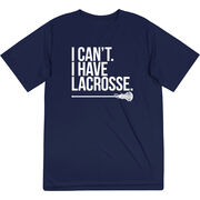 Girls Lacrosse Short Sleeve Performance Tee - I Can't. I Have Lacrosse