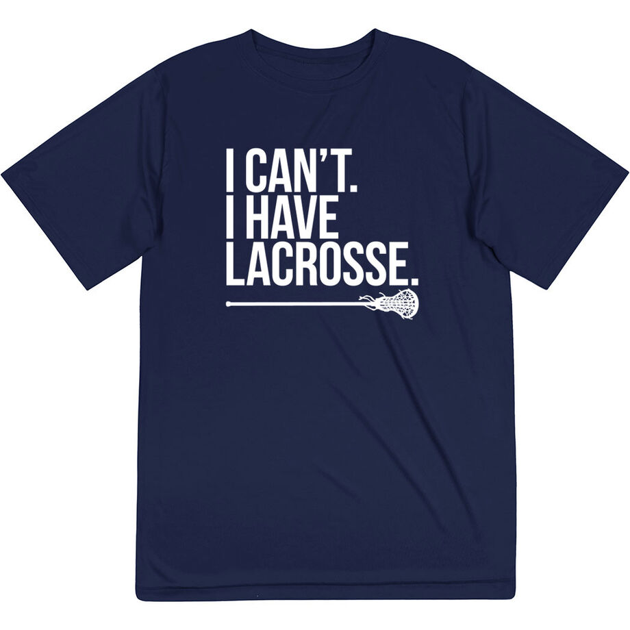 Girls Lacrosse Short Sleeve Performance Tee - I Can't. I Have Lacrosse