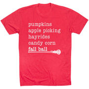 Girls Lacrosse Short Sleeve T-Shirt - Favorite Fall Things