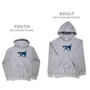 Girls Lacrosse Hooded Sweatshirt - LuLa The LAX Dog(Blue)
