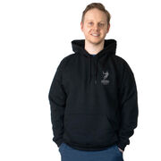 Guys Lacrosse Hooded Sweatshirt - Lacrosse Dad Sticks (Back Design)