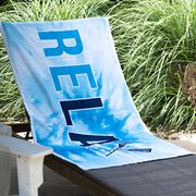 Girls Lacrosse Premium Beach Towel - Relax