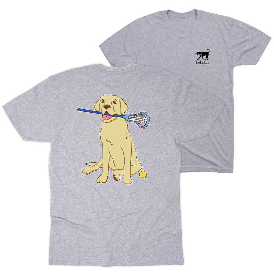 Girls Lacrosse Short Sleeve T-Shirt - Chase The Lax Dog (Back Design)