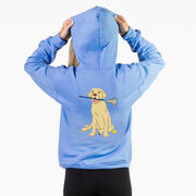 Girls Lacrosse Hooded Sweatshirt - Chase The Lax Dog (Back Design)