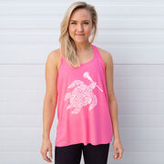 Girls Lacrosse Flowy Racerback Tank Top - Lax Turtle