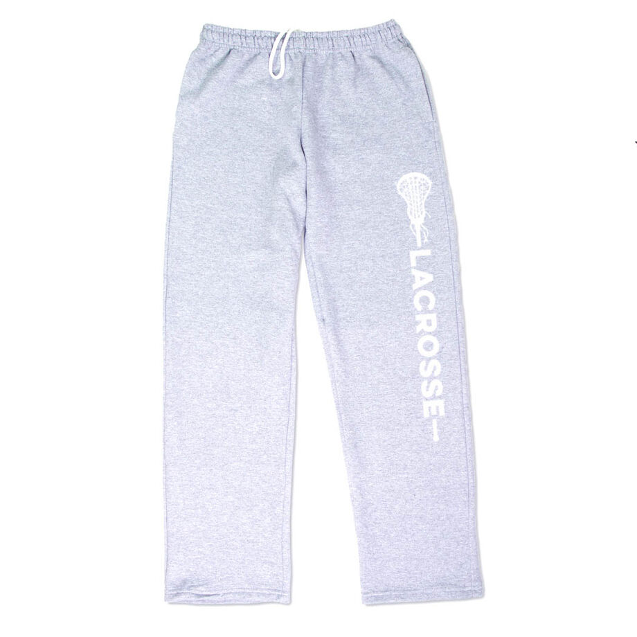 Girls Lacrosse Fleece Sweatpants - Girls Lacrosse Word [Adult Medium/Gray] - SS