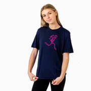 Girls Lacrosse Short Sleeve Performance Tee - Neon Lax Girl