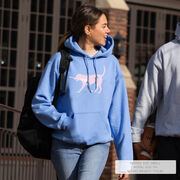 Girls Lacrosse Hooded Sweatshirt - LuLa the Lax Dog (Pink)