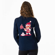 Girls Lacrosse Tshirt Long Sleeve - Top Shelf Elf (Back Design)