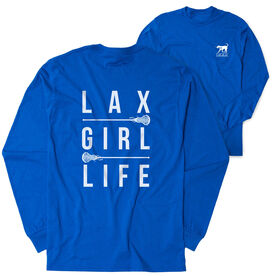 Girls Lacrosse Tshirt Long Sleeve - Lax Girl Life (Back Design)