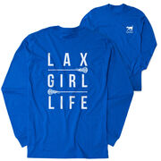 Girls Lacrosse Tshirt Long Sleeve - Lax Girl Life (Back Design)