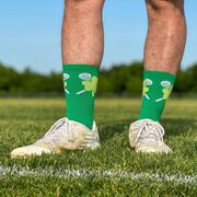 Lacrosse Woven Mid-Calf Socks - Shamrock Crossed Sticks