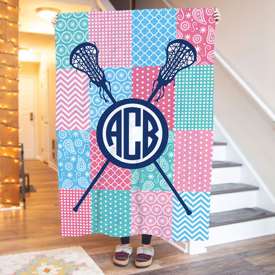Girls Lacrosse Premium Blanket Lax Quilt Monogram Lulalax