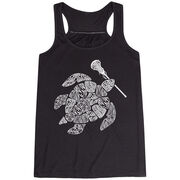 Girls Lacrosse Flowy Racerback Tank Top - Lax Turtle