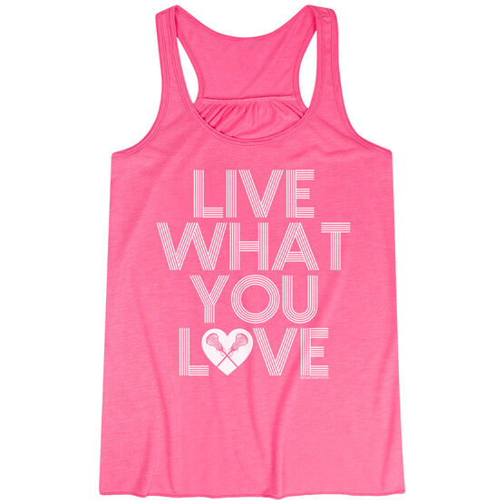 Girls Lacrosse Flowy Racerback Tank Top - Live What You Love | LuLaLax