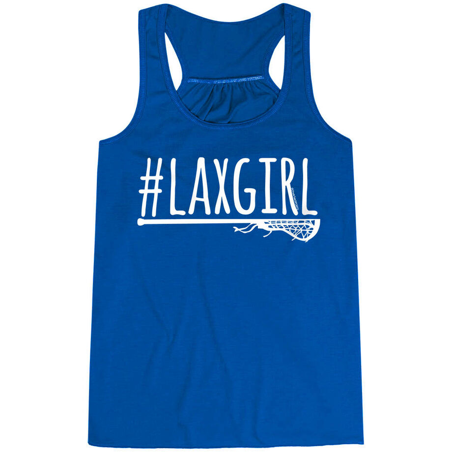 Girls Lacrosse Flowy Racerback Tank Top - #LAXGIRL