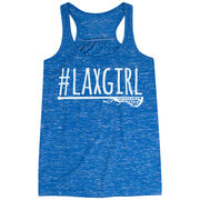 Girls Lacrosse Flowy Racerback Tank Top - #LAXGIRL