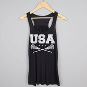 Girls Lacrosse Flowy Racerback Tank Top - USA Girls Lacrosse