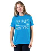 Girls Lacrosse T-Shirt Short Sleeve Lax Hair Don't Care