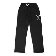 Girls Lacrosse Fleece Sweatpants - Crossed Sticks