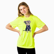 Girls Lacrosse Short Sleeve Performance Tee - Lily The Lacrosse Dog