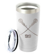 Girls Lacrosse 20 oz. Double Insulated Tumbler - Personalized Crossed Sticks