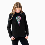 Girls Lacrosse Long Sleeve Performance Tee - Lacrosse Stick Heart