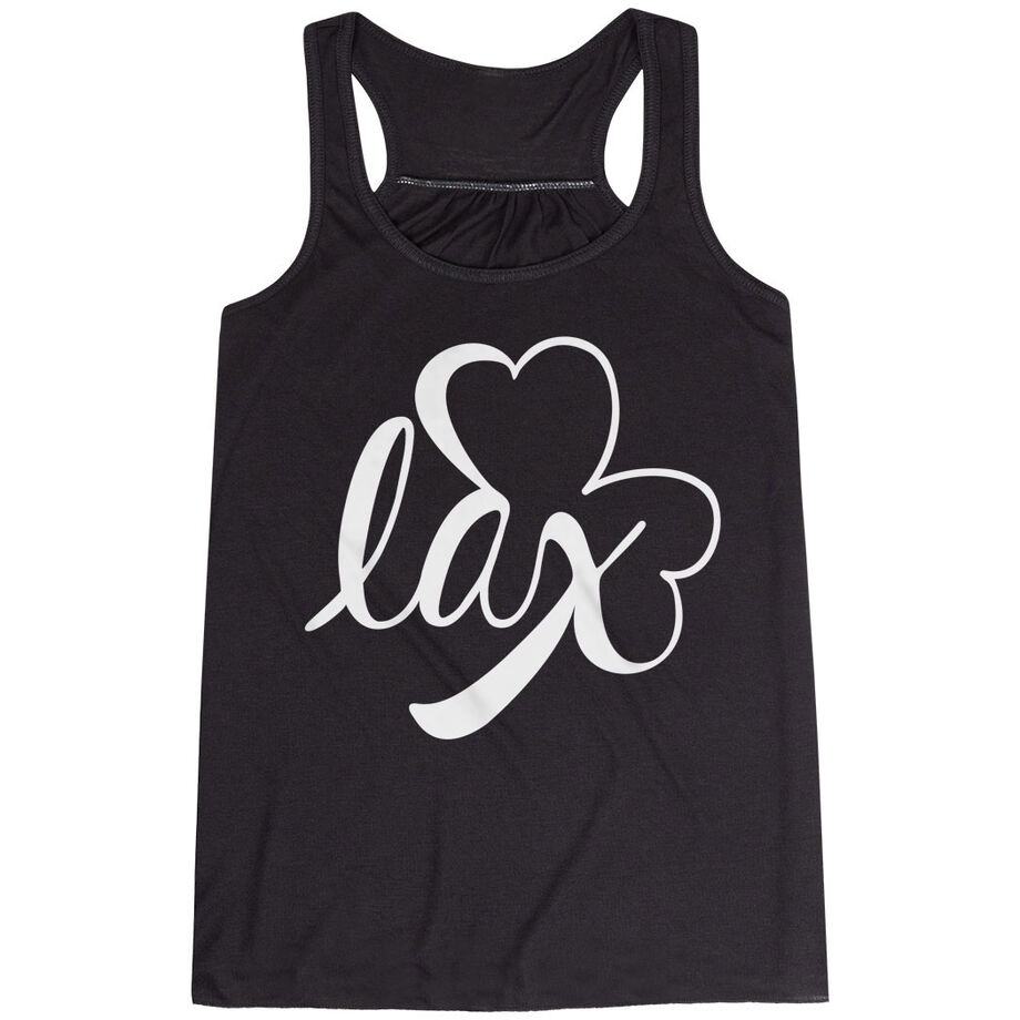 Girls Lacrosse Flowy Racerback Tank Top - Lax Shamrock