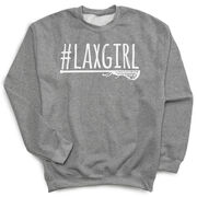 Girls Lacrosse Crewneck Sweatshirt - #LAXGIRL