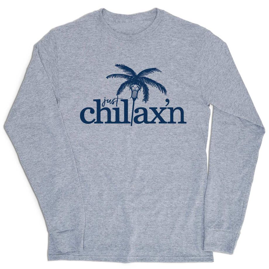 Lacrosse Tshirt Long Sleeve - Just Chillax'n - Personalization Image