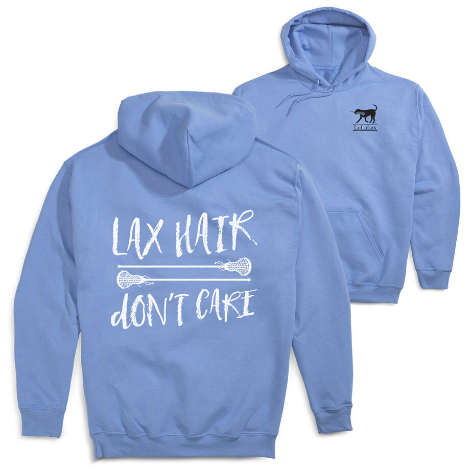 Girls Lacrosse Hooded Sweatshirt - Lax Hair Don't Care (Back Design)