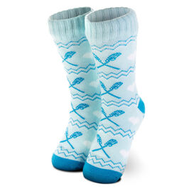 Lacrosse Slipper Socks with Sherpa Lining (Blue)