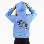 Girls Lacrosse Hooded Sweatshirt - Lax Elephant (Back Design)
