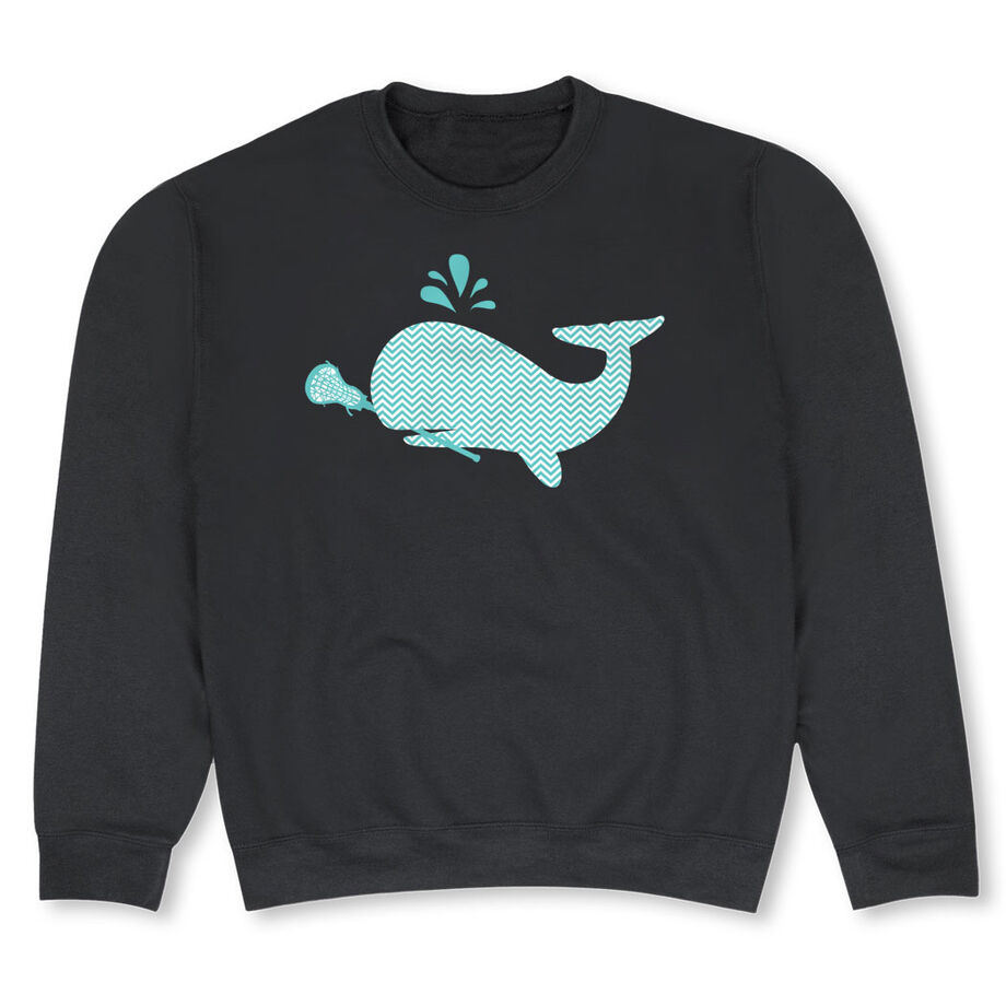 Girls Lacrosse Crewneck Sweatshirt - Chevron Lax Whale