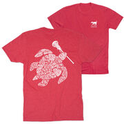 Girls Lacrosse Short Sleeve T-Shirt - Lax Turtle (Back Design)
