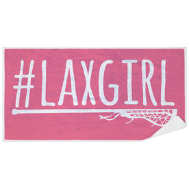 Girls Lacrosse Premium Beach Towel - #LAXGIRL