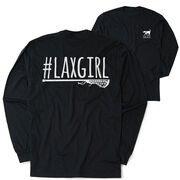 Girls Lacrosse Tshirt Long Sleeve - #LAXGIRL (Back Design)