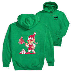 Girls Lacrosse Hooded Sweatshirt - Top Shelf Elf (Back Design)