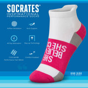 Socrates® Woven Performance Socks She Believed She Could (Fuchsia)