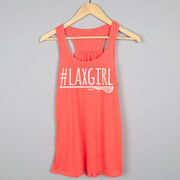 Girls Lacrosse Flowy Racerback Tank Top - #LAXGIRL