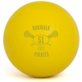 Lacrosse Crossed Sticks Female Laser Engraved Lacrosse Ball (Yellow Ball)
