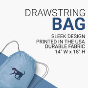 Lacrosse Drawstring Backpack LuLa The LAX Dog(Blue)
