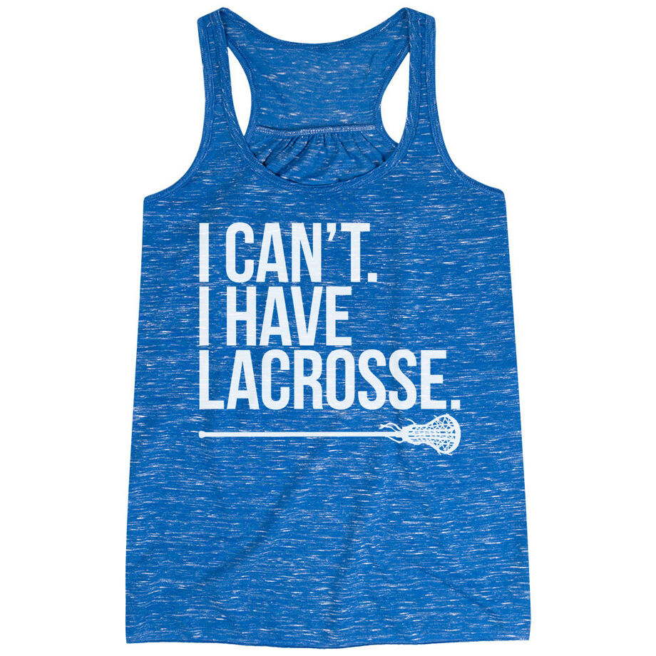 Girls Lacrosse Flowy Racerback Tank Top - I Can't. I Have Lacrosse