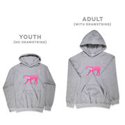 Girls Lacrosse Hooded Sweatshirt - LuLa the Lax Dog (Pink)