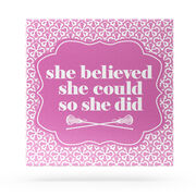 Girls Lacrosse Canvas Wall Art - She Believed She Could So She Did