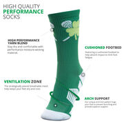 Lacrosse Woven Mid-Calf Socks - Shamrock Crossed Sticks